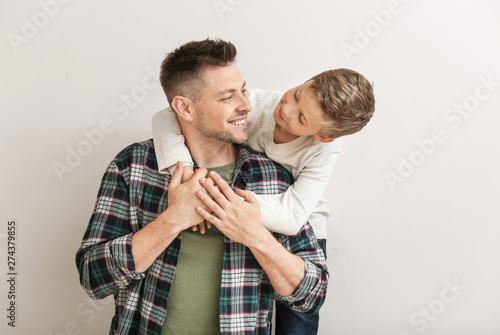 Happy man with little adopt...