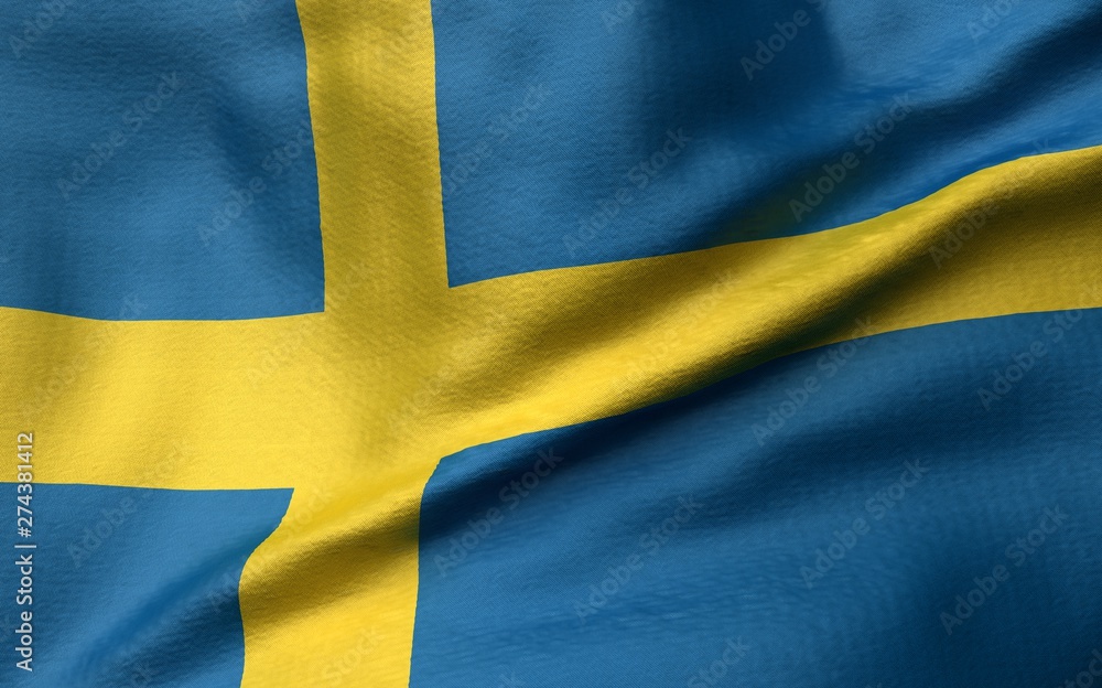 3D Illustration of Sweden Flag 3D Illustration of Sweden Flag