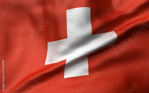 3D Illustration of Switzerland Flag