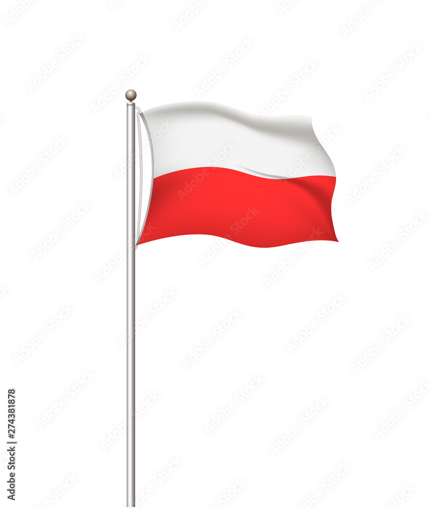 World flags. Country national flag post transparent background. Poland. Vector illustration. World flags. Country national flag post transparent background. Poland. Vector illustration.