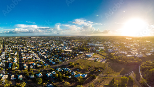 Aerial drone view of Bundaberg, Queensland, Australia