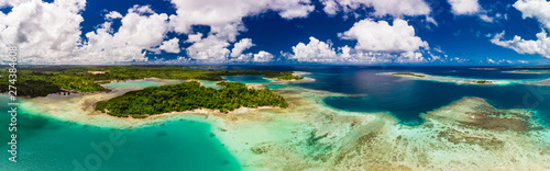 Drone view of small islands and lagoons  Efate Island  Vanuatu  near Port Vila