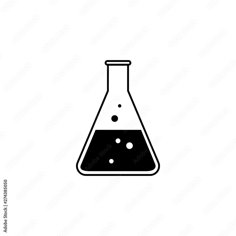 Chemical flask with bubbles vector icon Chemical flask with bubbles vector icon