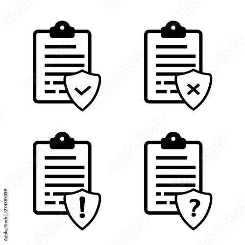 Lists or protocols vector icons on white background