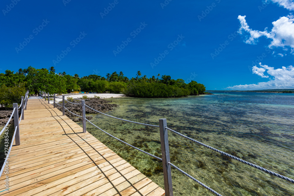 Fototapeta premium Tropical resort life in Vanuatu, near Port File, Efate Island