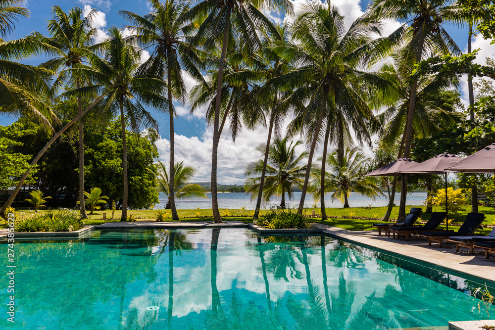 Tropical resort life in Vanuatu, near Port File, Efate Island