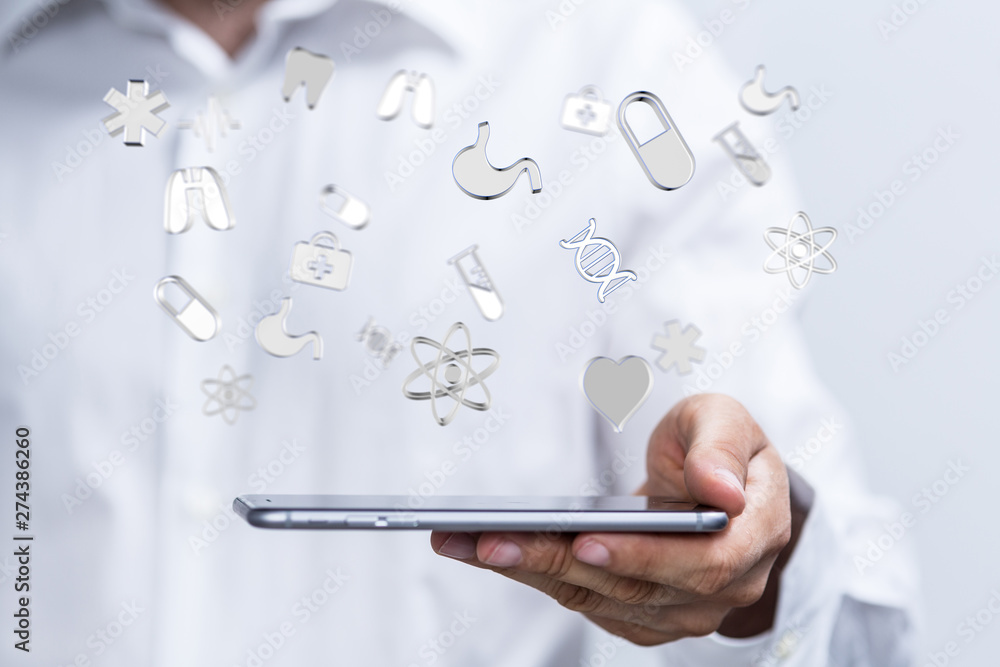 Health Insurance Concept - digital interface Health Insurance Concept - digital interface