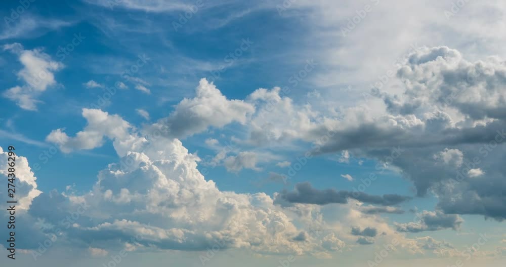 Flying cumulus clouds, beautiful clouds time lapse Flying cumulus clouds, beautiful clouds time lapse