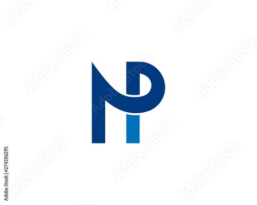 Initial text Np, Creative for business template icon