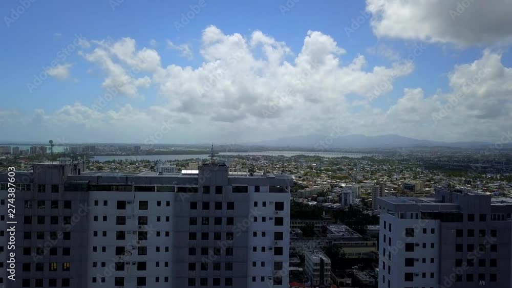 Droning towards two condos revealing Santurce Puerto Rico Droning towards two condos revealing Santurce Puerto Rico