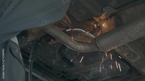 equipment, welder, welding, worker, man, spark, exhaust, metal, repair, steel, automobile, car, garage, industry, muffler, pipe, protection, tool, assemble, auto, fix, gas, indoor, machine, maintenanc