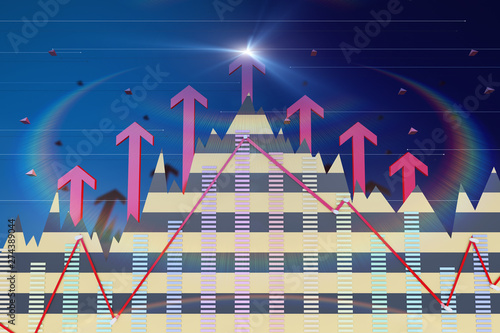 Financial economic improvement, career success and financial stock market chart photo