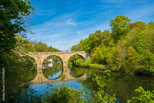 Prebends Bridge, one of three stone-arch bridges crossing River Wear in Durham, England