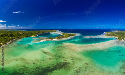 Fototapeta Naklejka Na Ścianę i Meble -  Drone aerial view of Erakor Island, Vanuatu, near Port Vila