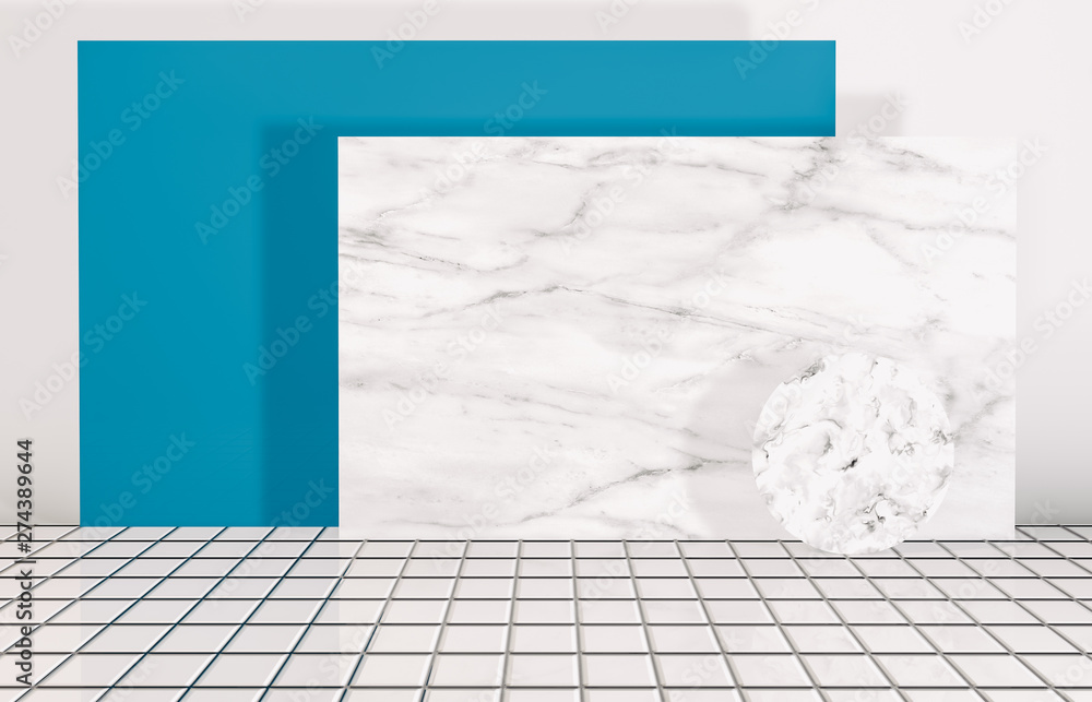 Fototapeta premium Natural beauty podium backdrop with geometric shape for product display. Abstract 3d composition background.