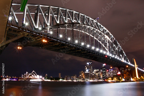 Sydney Harbor Bridge and the opera house in Australia