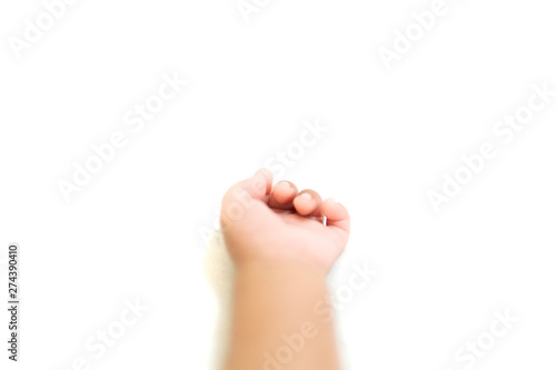 baby hands on the white background