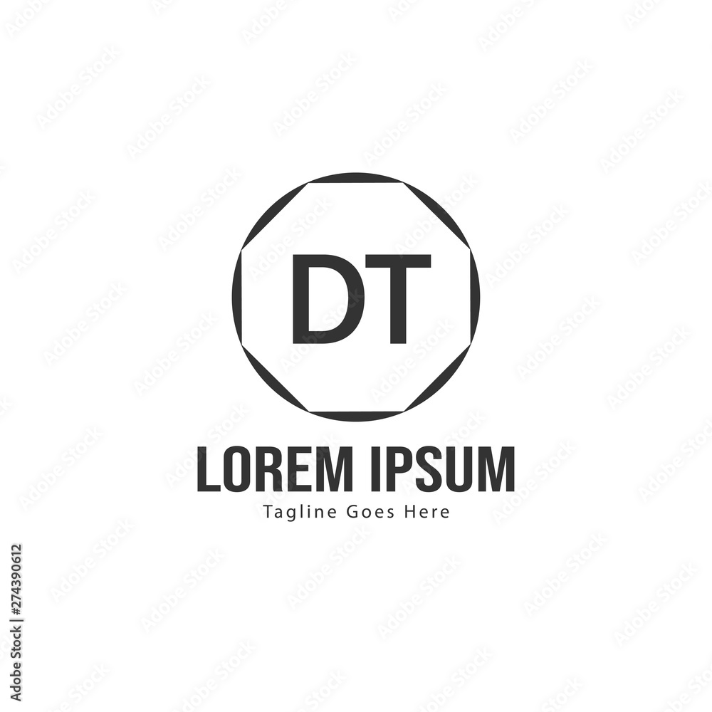 Initial DT logo template with modern frame. Minimalist DT letter logo vector illustration Initial DT logo template with modern frame. Minimalist DT letter logo vector illustration