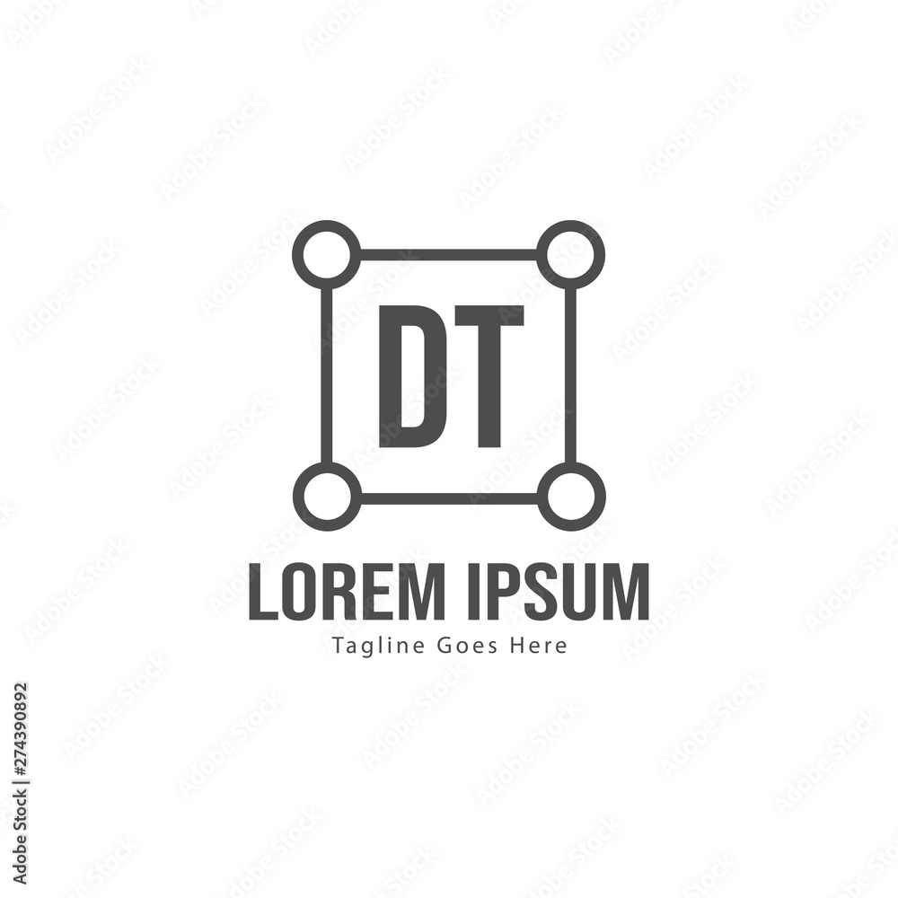 Initial DT logo template with modern frame. Minimalist DT letter logo vector illustration Initial DT logo template with modern frame. Minimalist DT letter logo vector illustration