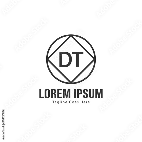 Free Download Initial DT logo template with modern frame. Minimalist DT letter logo vector illustration - GFXLoad