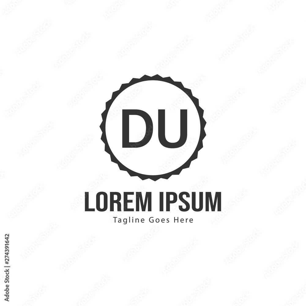 Initial DU logo template with modern frame. Minimalist DU letter logo vector illustration Initial DU logo template with modern frame. Minimalist DU letter logo vector illustration