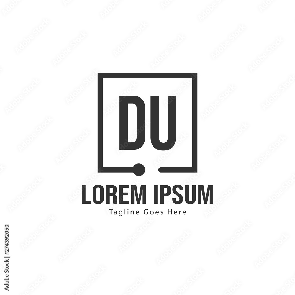 Initial DU logo template with modern frame. Minimalist DU letter logo vector illustration Initial DU logo template with modern frame. Minimalist DU letter logo vector illustration