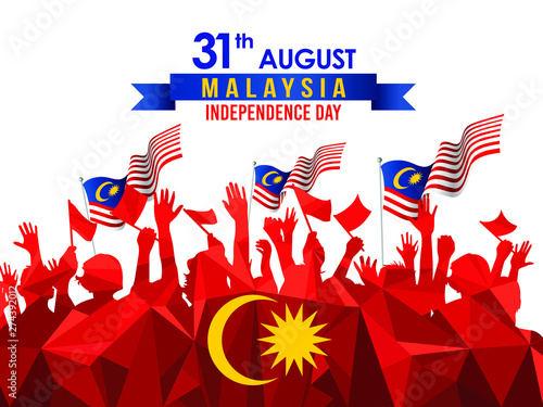 Vector illustration of 31 AUGUST HAPPY INDEPENDENCE DAY and Malaysia flag