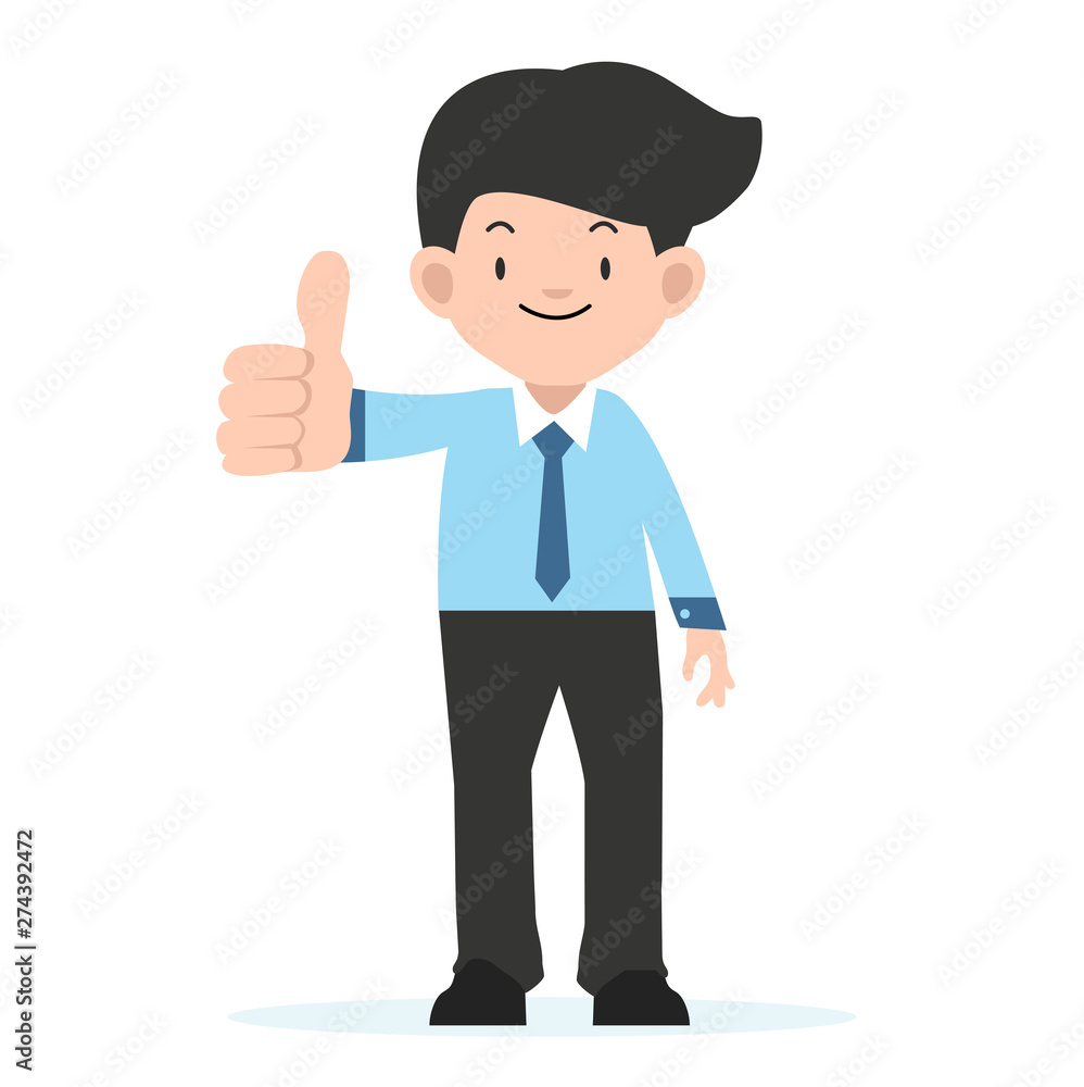 businessman  standing with big thumbs up