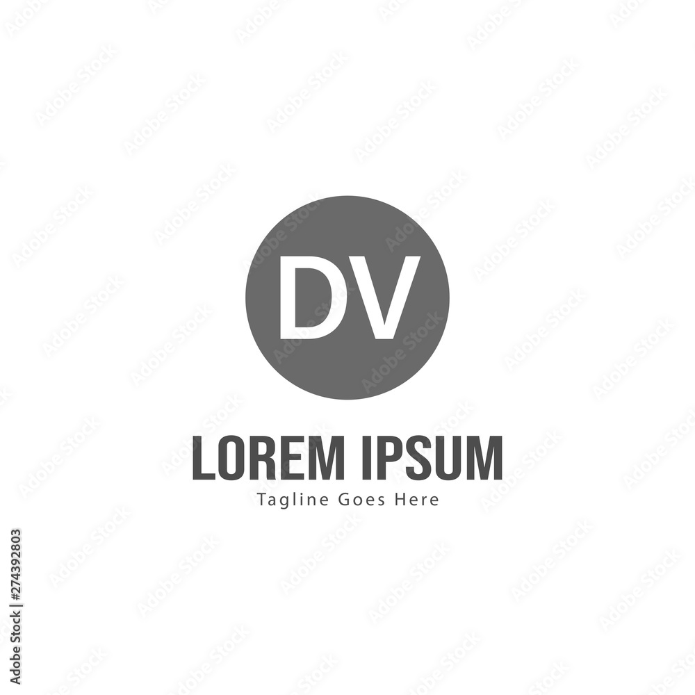Initial DV logo template with modern frame. Minimalist DV letter logo vector illustration Initial DV logo template with modern frame. Minimalist DV letter logo vector illustration