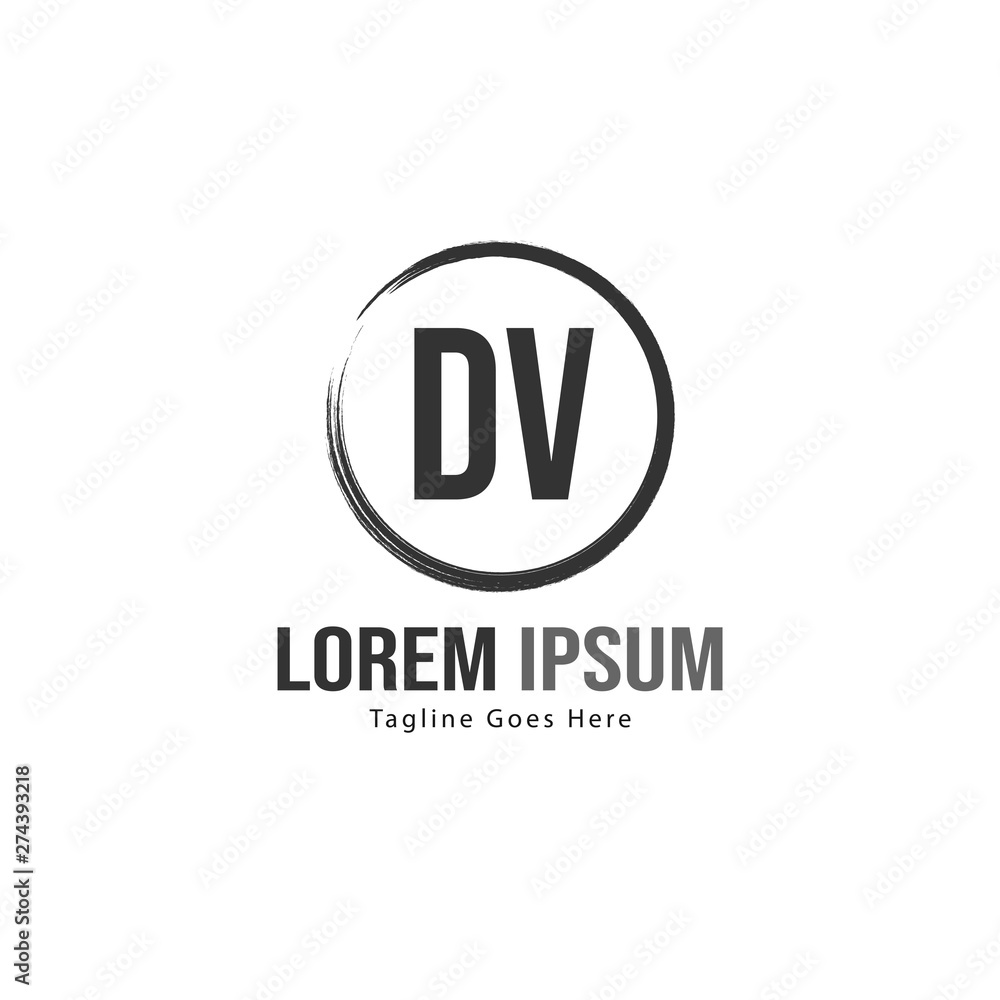 Initial DV logo template with modern frame. Minimalist DV letter logo vector illustration Initial DV logo template with modern frame. Minimalist DV letter logo vector illustration