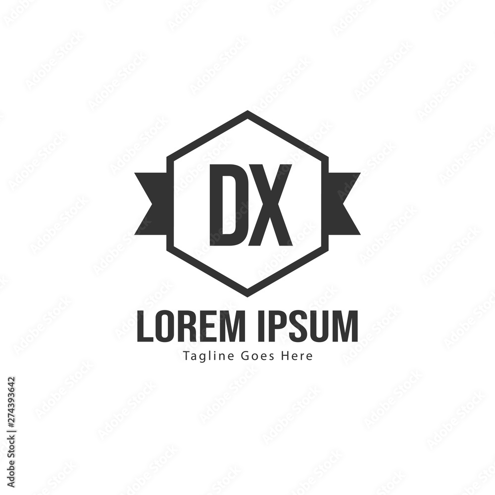 Initial DX logo template with modern frame. Minimalist DX letter logo vector illustration Initial DX logo template with modern frame. Minimalist DX letter logo vector illustration