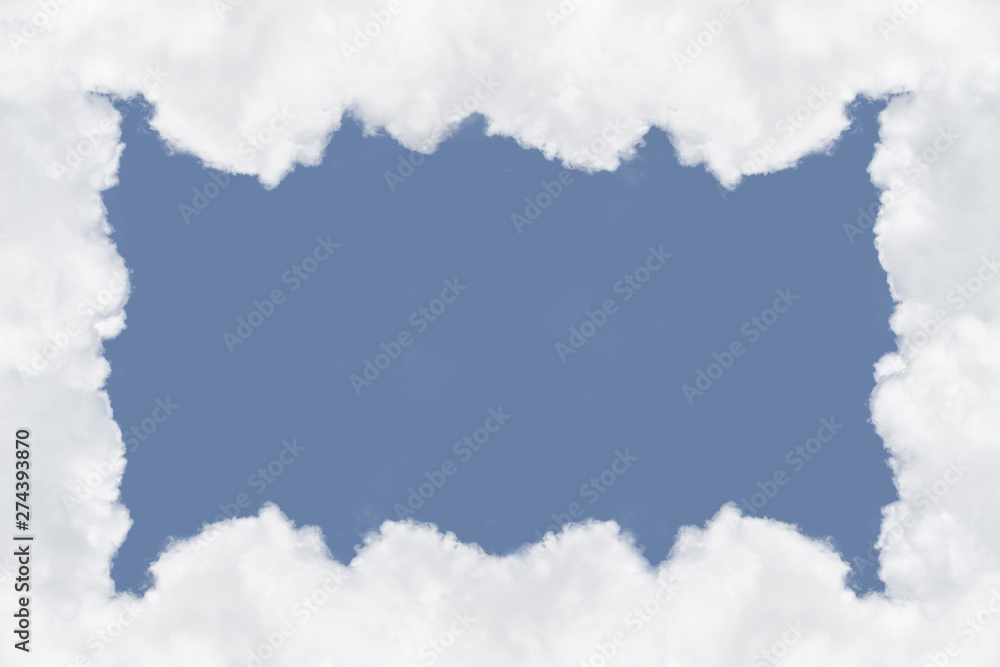 Frame cloud isolated on white background. Abstract background
