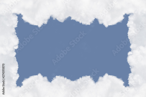 Frame cloud isolated on white background. Abstract background