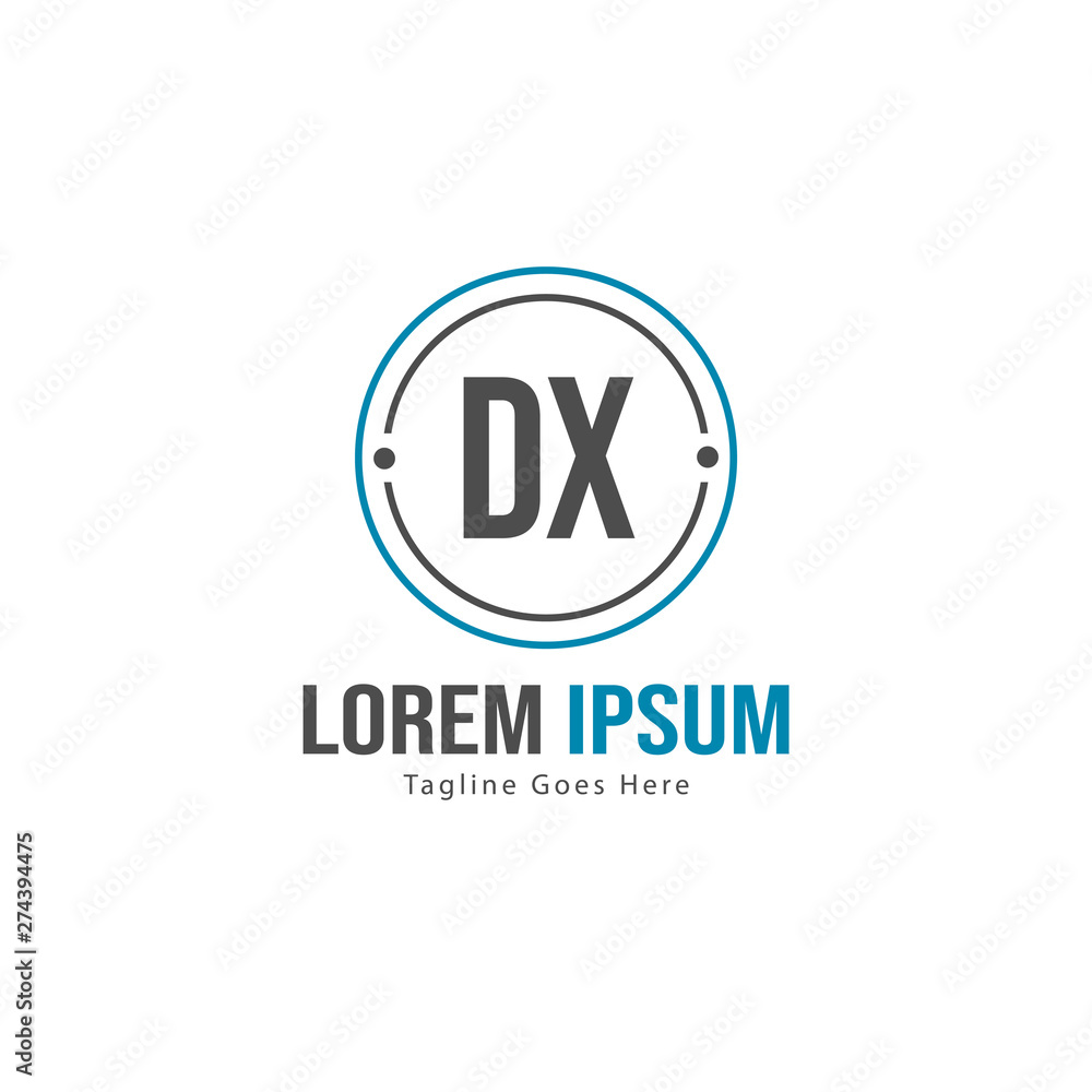Initial DX logo template with modern frame. Minimalist DX letter logo vector illustration Initial DX logo template with modern frame. Minimalist DX letter logo vector illustration