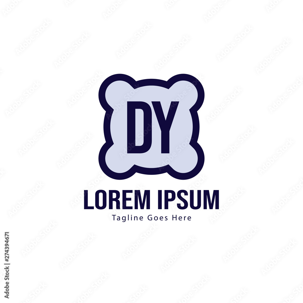 Initial DY logo template with modern frame. Minimalist DY letter logo vector illustration Initial DY logo template with modern frame. Minimalist DY letter logo vector illustration