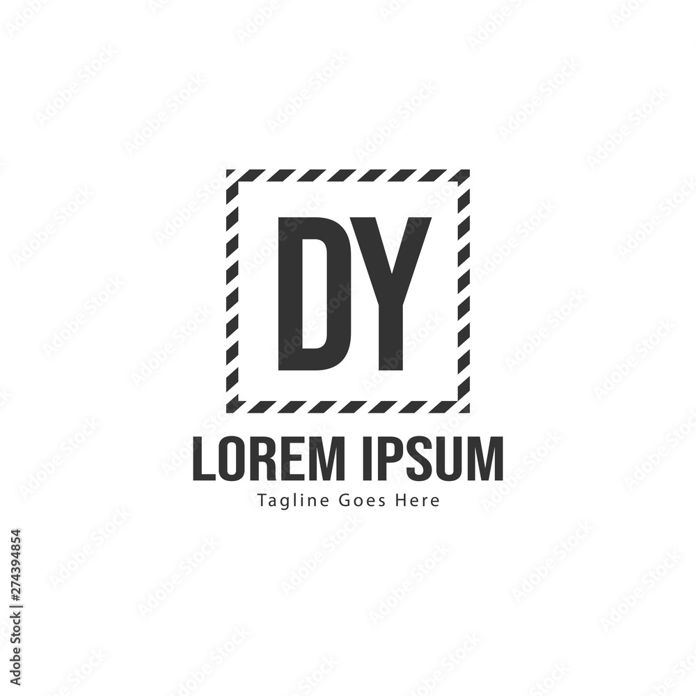 Initial DY logo template with modern frame. Minimalist DY letter logo vector illustration Initial DY logo template with modern frame. Minimalist DY letter logo vector illustration