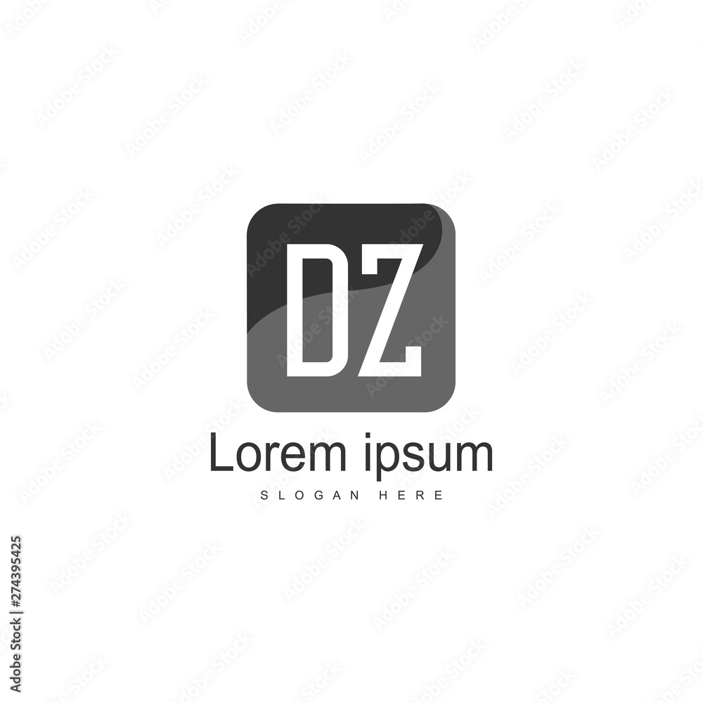 Initial DZ logo template with modern frame. Minimalist DZ letter logo vector illustration Initial DZ logo template with modern frame. Minimalist DZ letter logo vector illustration