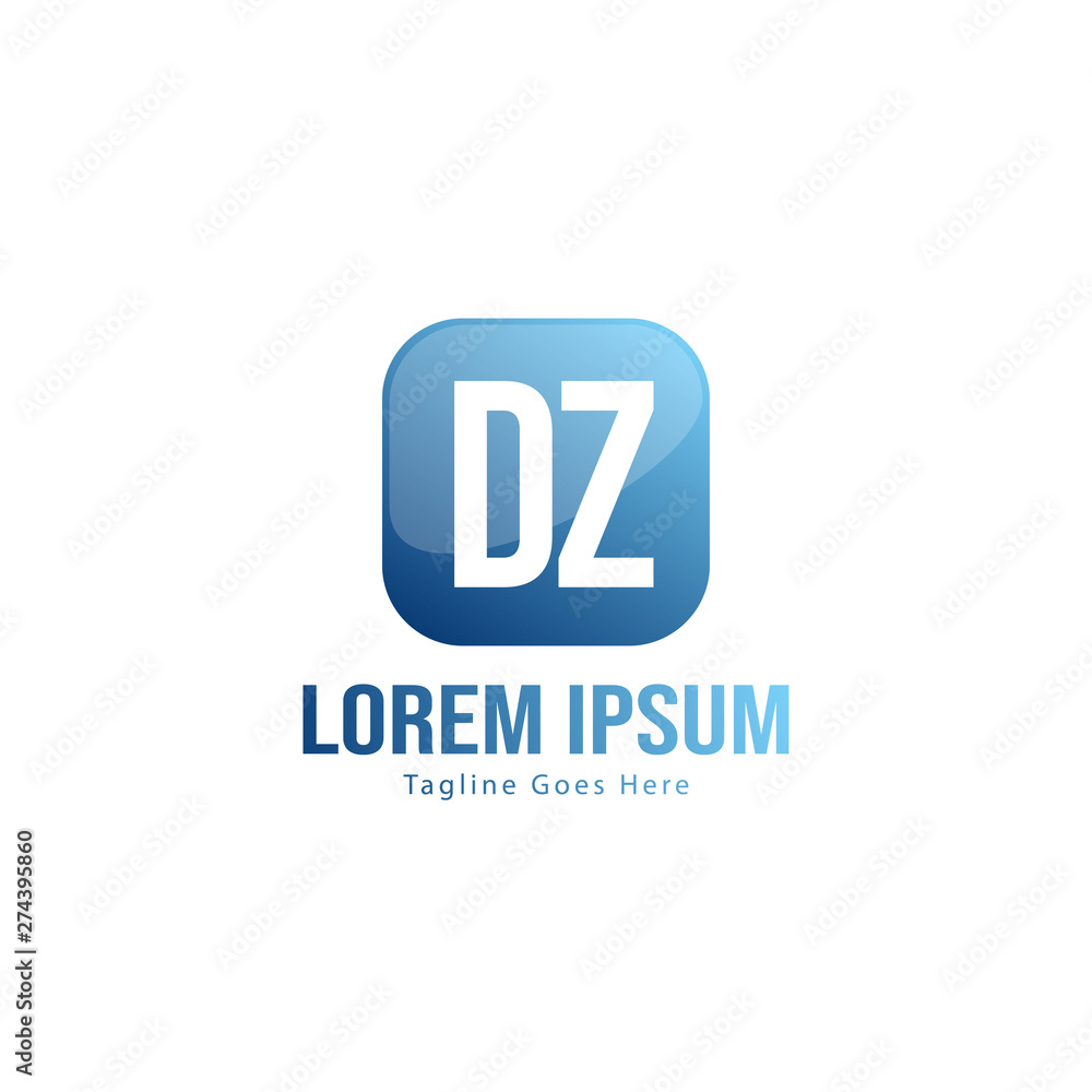 Initial DZ logo template with modern frame. Minimalist DZ letter logo vector illustration Initial DZ logo template with modern frame. Minimalist DZ letter logo vector illustration