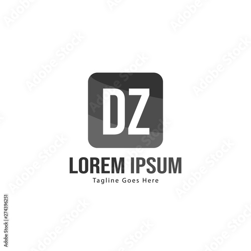 Initial DZ logo template with modern frame. Minimalist DZ letter logo vector illustration