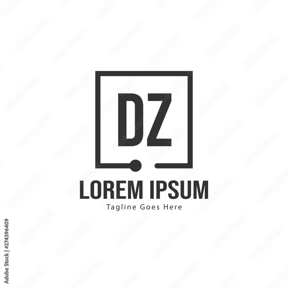 Initial DZ logo template with modern frame. Minimalist DZ letter logo vector illustration Initial DZ logo template with modern frame. Minimalist DZ letter logo vector illustration