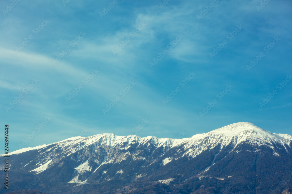 Mountain range covered with snow