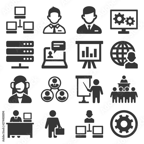 System Administrator and Operator Icons Set. Vector