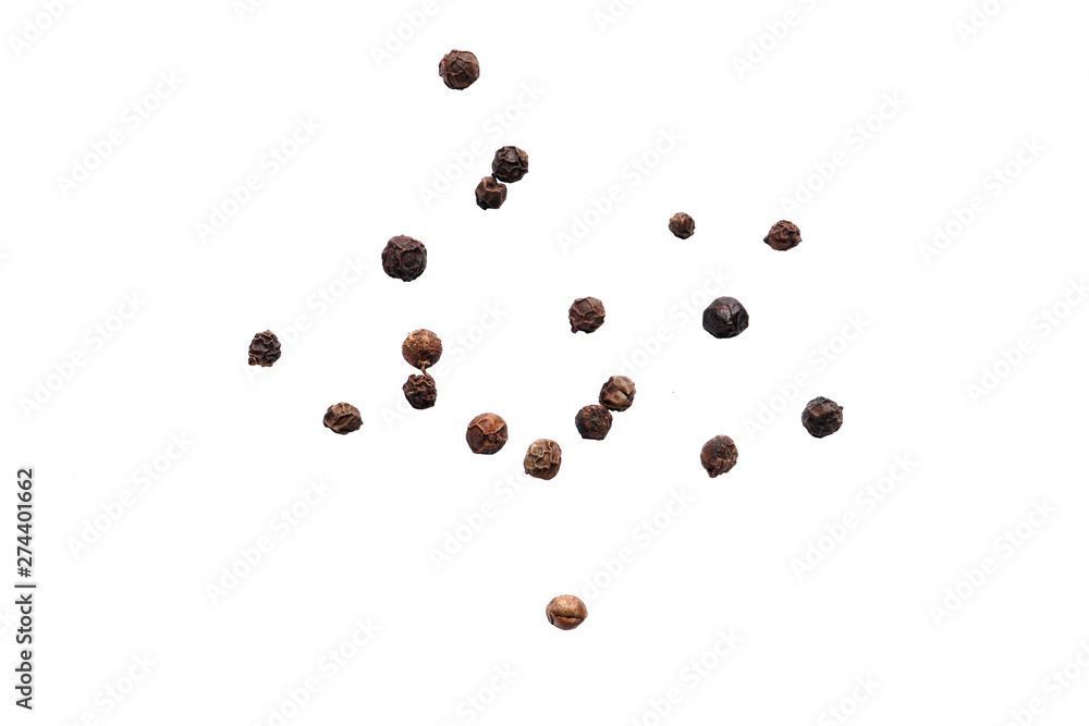 Black pepper spice isolated on white background Black pepper spice isolated on white background