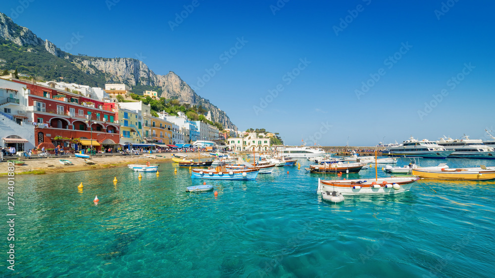 Beautiful Marina Grande, Capri Island, Italy.