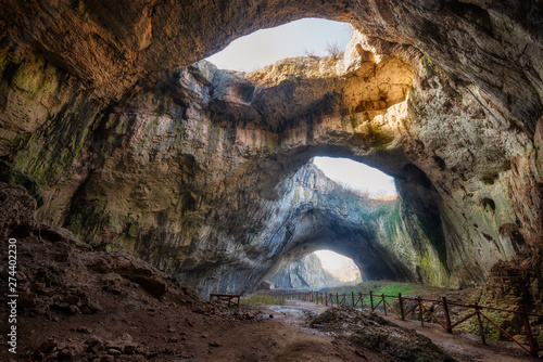 Fototapet The magic cave / Magnificent view of the Devetaki cave, one of the largest and m