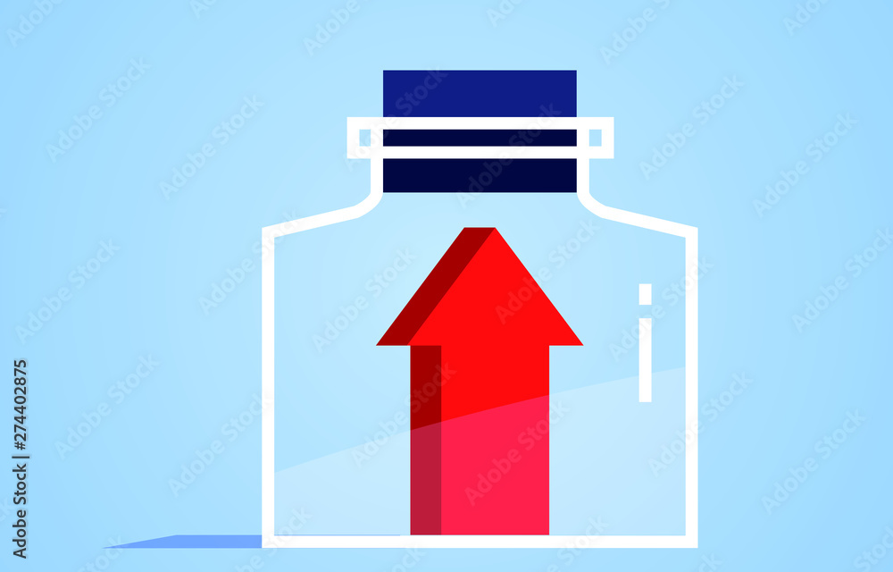 The rising arrow is closed inside the airtight can The rising arrow is closed inside the airtight can