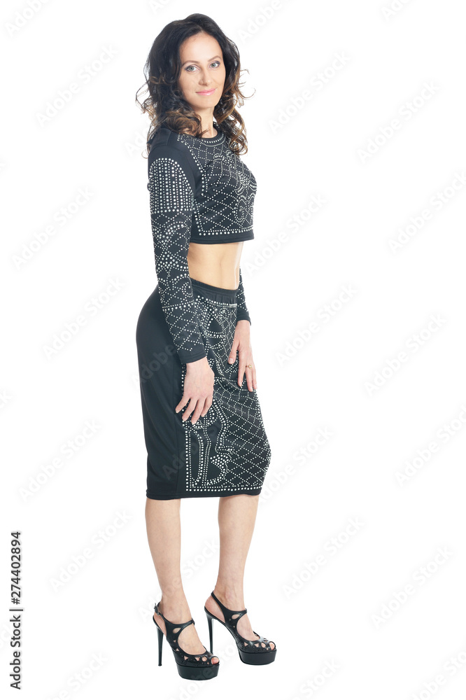 Portrait of beautiful woman posing on white Portrait of beautiful woman posing on white