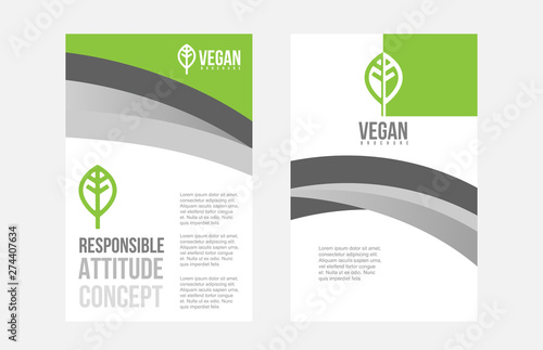 vegan leaf flyer brochure poster pamphlet cover design layout