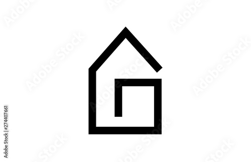 black and white real estate house creative logo icon design concept idea