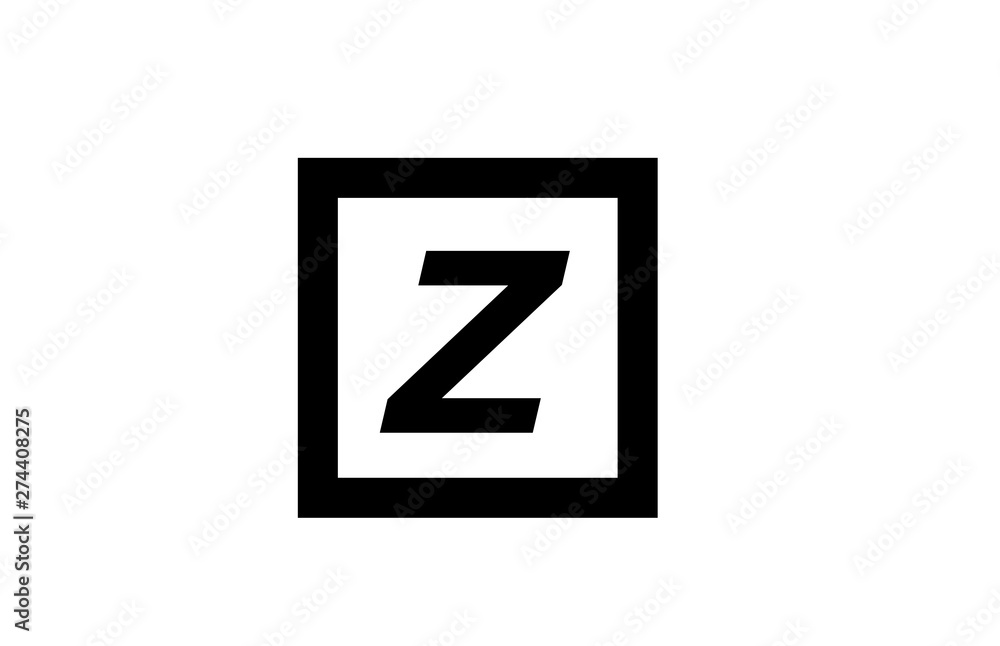 Z black and white square alphabet letter logo icon design Z black and white square alphabet letter logo icon design